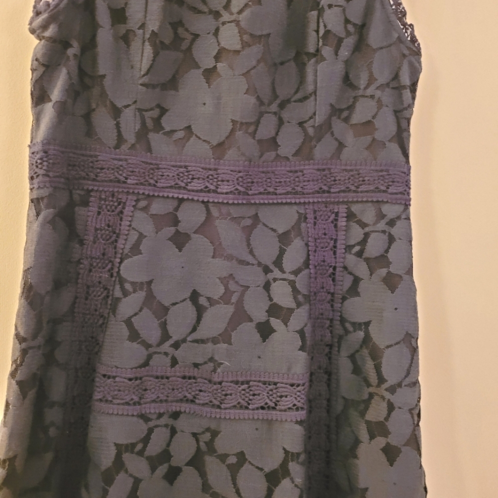 Altered State Navy Blue Sleeveless Lace dress Size Large - Picture 5 of 5